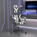 vidaXL Gaming-Stuhl Schwarz und Wei&szlig; Kunstleder
