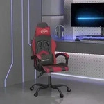 vidaXL Gaming-Stuhl Drehbar Schwarz und Weinrot Kunstleder