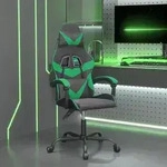 vidaXL Gaming-Stuhl Drehbar Schwarz und Gr&uuml;n Kunstleder