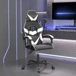 vidaXL Gaming-Stuhl Drehbar Schwarz und Wei&szlig; Kunstleder