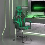 vidaXL Gaming-Stuhl Drehbar Schwarz und Gr&uuml;n Kunstleder