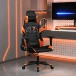vidaXL Gaming-Stuhl mit Massagefunktion Schwarz und Orange Kunstleder