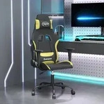 vidaXL Gaming-Stuhl Schwarz und Hellgr&uuml;n Stoff