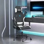 vidaXL Gaming-Stuhl Schwarz und Wei&szlig; Stoff