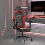 vidaXL Gaming-Stuhl mit Massage & Fu&szlig;st&uuml;tze Schwarz & Rot Kunstleder