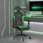 vidaXL Gaming-Stuhl mit Fu&szlig;st&uuml;tze Schwarz und Gr&uuml;n Kunstleder