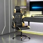 vidaXL Gaming-Stuhl Schwarz und Golden Kunstleder