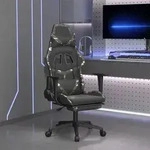 vidaXL Gaming-Stuhl mit Fu&szlig;st&uuml;tze Schwarz und Tarnfarben Kunstleder