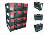Metabo metaBOX 145 Set 4x System Werkzeug Koffer Stapelbar 396 x 296 x 145 mm -...