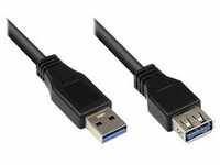 Good Connections® Verlängerungskabel USB 3.0 Stecker A an Buchse A, schwarz,...