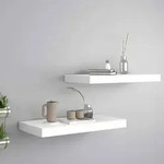 vidaXL Schweberegale 2 Stk. Wei&szlig; 50x23x3,8 cm MDF