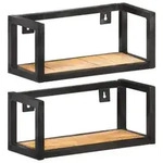 vidaXL Wandregale 2 Stk. 40 cm Raues Mangoholz