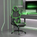 vidaXL Gaming-Stuhl mit Massage & Fu&szlig;st&uuml;tze Schwarz & Gr&uuml;n Kunstleder