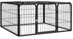 vidaXL 4-tlg. Hundelaufstall Schwarz 100x50cm Stahl Pulverbeschichtung