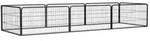 vidaXL 8-tlg. Hundelaufstall Schwarz 100x50 cm Stahl Pulverbeschichtet