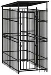 vidaXL Outdoor-Hundezwinger mit Dach Stahl 1,84 m2