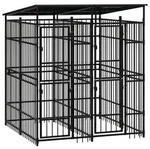 vidaXL Outdoor-Hundezwinger mit Dach Stahl 3,69 m2