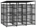 vidaXL Outdoor-Hundezwinger mit Dach Stahl 5,53 m2
