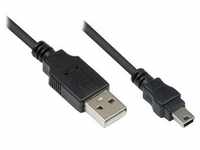 Good Connections® Anschlusskabel USB 2.0 Stecker A an Stecker Mini B 5-pin, schwarz,