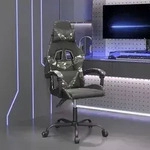 vidaXL Gaming-Stuhl Drehbar Schwarz und Tarnfarben Kunstleder