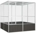 vidaXL Vogelk&auml;fig Anthrazit 213,5x217,5x211,5 cm Verzinkter Stahl