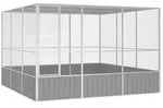 vidaXL Vogelk&auml;fig Grau 302,5x324,5x211,5 cm Verzinkter Stahl