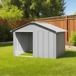 vidaXL Hundeh&uuml;tte Grau 116,5x103x81,5 cm Verzinkter Stahl