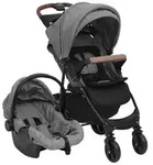 vidaXL 3-in-1 Kinderwagen Hellgrau Stahl