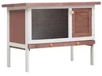 vidaXL Kaninchenstall 1 Ebene Braun Holz