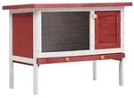 vidaXL Kaninchenstall 1 Ebene Rot Holz