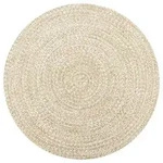 vidaXL Teppich Handgefertigt Jute Wei&szlig; und Natur 90 cm