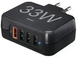 Hama USB Ladeger&auml;t 33W 4x USB-A USB PD 3.0, Quick Charge 3.0, QC 4+ Schwarz