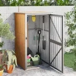 vidaXL Ger&auml;tehaus Braun 88x89x161 cm Verzinkter Stahl