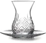 Pasabahce Timeless Teeglas Set 12 Teilig mit Untertassen 132ml aus Glas...