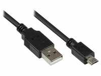 Good Connections® Anschlusskabel USB 2.0 Stecker A an Stecker Micro B, schwarz, 0,3m