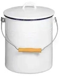 Kr&uuml;ger M5 M&uuml;lleimer mit Deckel, 5 Liter, wei&szlig;