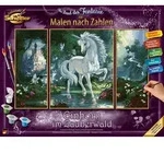 Schipper 609260866 - Malen nach Zahlen, Einhorn im Zauberwald, Triptychon, 50 x 80 cm