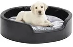vidaXL Hundebett Schwarz-Grau 69x59x19 cm Pl&uuml;sch und Kunstleder