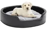 vidaXL Hundebett Schwarz-Grau 79x70x19 cm Pl&uuml;sch und Kunstleder