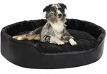 vidaXL Hundebett Schwarz 90x79x20 cm Pl&uuml;sch und Kunstleder