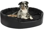 vidaXL Hundebett Schwarz 99x89x21 cm Pl&uuml;sch und Kunstleder