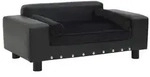 vidaXL Hundesofa Schwarz 81x43x31 cm Pl&uuml;sch und Kunstleder