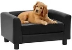 vidaXL Hundesofa Schwarz 60x43x30 cm Pl&uuml;sch und Kunstleder