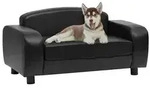 vidaXL Hundesofa Schwarz 80x50x40 cm Kunstleder