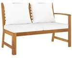 vidaXL Gartenbank 114,5 cm mit Creme Kissen Massivholz Akazie