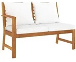 vidaXL Gartenbank 114,5 cm mit Cremewei&szlig;en Kissen Massivholz Akazie
