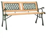 vidaXL Gartenbank 122 cm Gusseisen und Massivholz Tanne