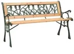 vidaXL Gartenbank 122 cm Gusseisen und Massivholz Tanne