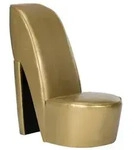 vidaXL Stuhl in St&ouml;ckelschuh-Form Golden Kunstleder