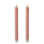 LED Stabkerzen Mia Deluxe Homeart Tafelkerzen Echtwachs 3D Flamme 24cm rosa 2Stk